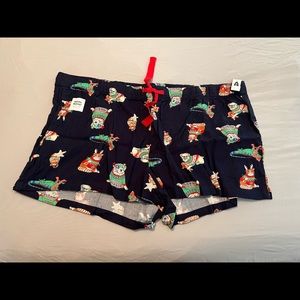 Christmas pajama shorts